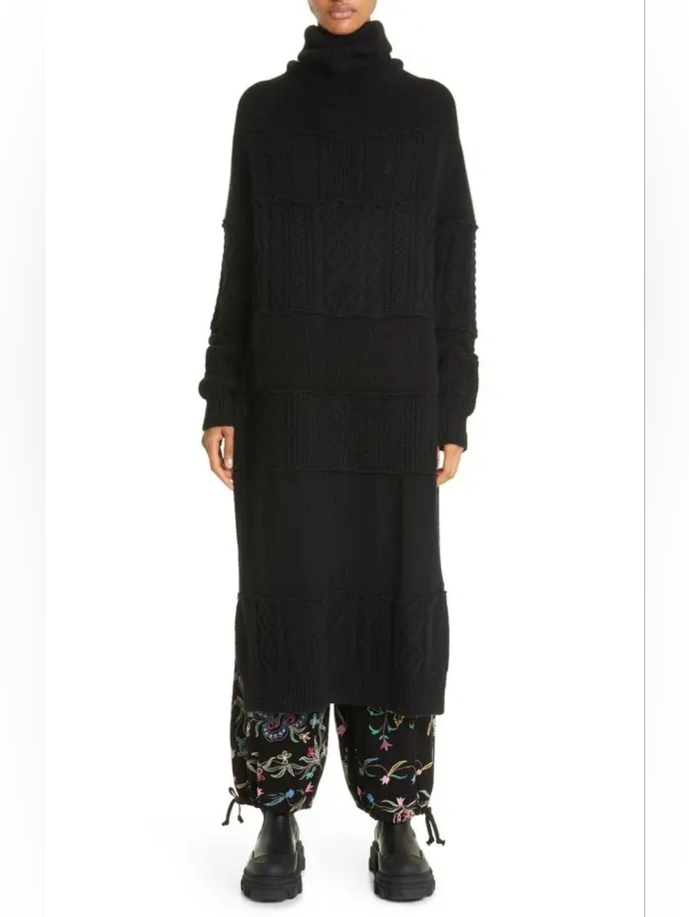 TAO COMME DES GARCONS Aran Knit Long Sleeve Wool Turtleneck Sweater Org S $1,420